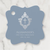 男子初領圣体用尘土蓝优雅徽章十字架 フェイバータグ (正面)