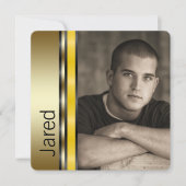 男子卒業お知らせカード 招待状 (正面)