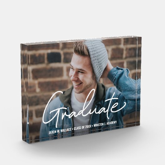 男子卒業写真記念フレーム フォトブロック (左)