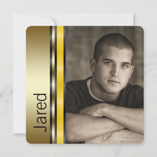 男子卒業発表 招待状 (正面)