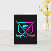 男子向けホッケー柄アイスクリームドリップ カード (黄色い花)