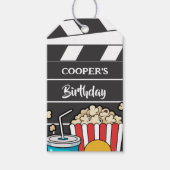 男子向け映画鑑賞会の誕生日パーティー ギフトタグ (正面)