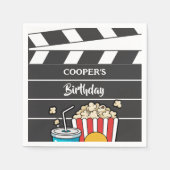 男子向け映画鑑賞会の誕生日パーティー スタンダードカクテルナプキン (正面)