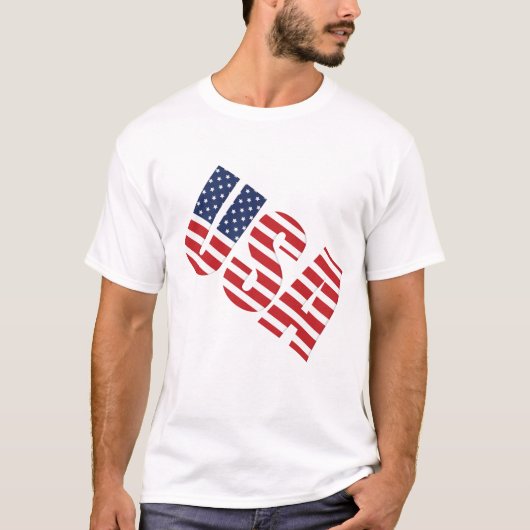 男子国旗の米国Tシャツ Tシャツ (正面)