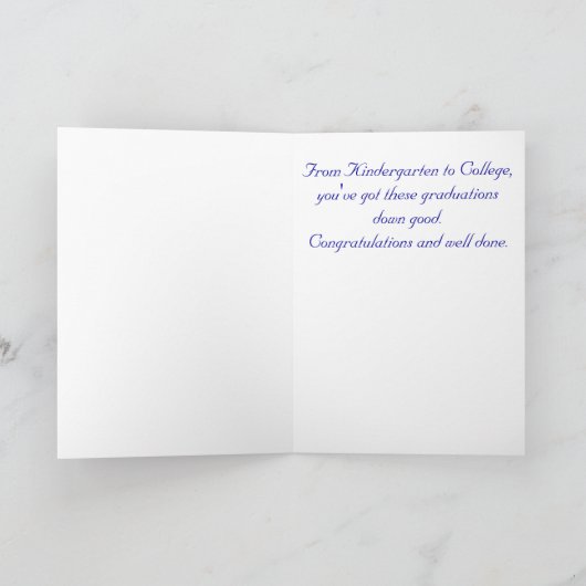 男子大卒のグリーティングカード カード (内部)