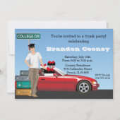 男子大学パーティー卒業遠くに行 招待状 (正面)