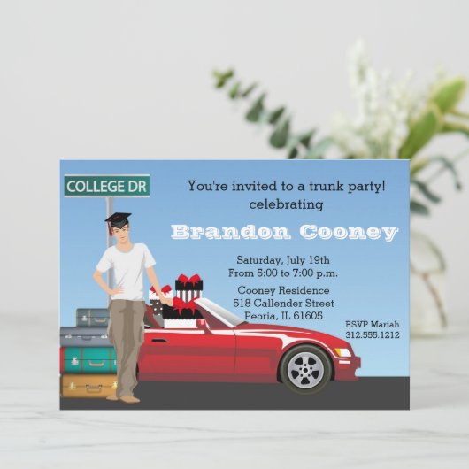 男子大学パーティー卒業遠くに行 招待状 (スタンド正面)