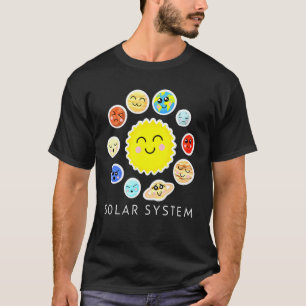 男子太陽の女子・子供用システム宇宙惑星 Tシャツ