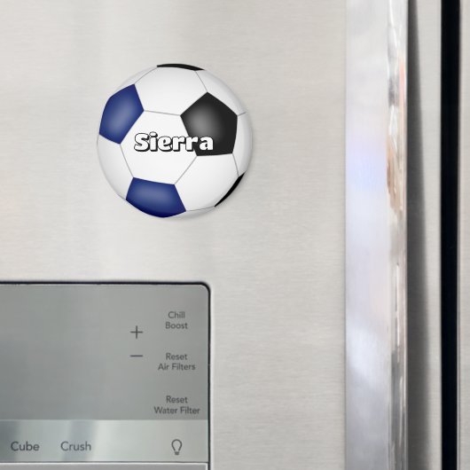 男子女子サッカーブルーブラックチームカラー マグネット (インサイチュ (冷蔵庫))