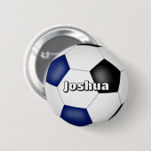 男子女子サッカーブルーブラックチームカラー 缶バッジ (正面&裏面)