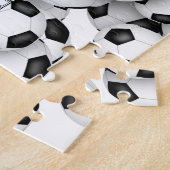 男子女子サッカーボールパターンパーソナライズされた ジグソーパズル (側面)