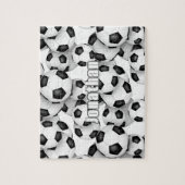 男子女子サッカーボールパターンパーソナライズされた ジグソーパズル (縦)