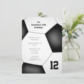 男子女子サッカー誕生日スポーツパーティー 招待状 (スタンド正面)