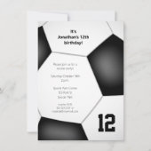 男子女子サッカー誕生日スポーツパーティー 招待状 (正面)