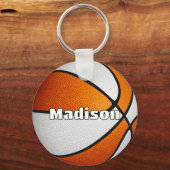 男子女子バスケットボールのオレンジチームカラー キーホルダー (正面)