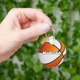 男子女子バスケットボールのオレンジチームカラー キーホルダー