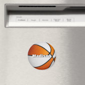 男子女子バスケットボールのオレンジチームカラー マグネット (インサイチュ (食洗機))