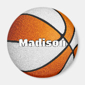 男子女子バスケットボールのオレンジチームカラー マグネット (正面)