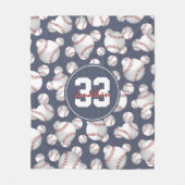 男子女子パーソナライズされた野球ソフトボール フリースブランケット (正面)