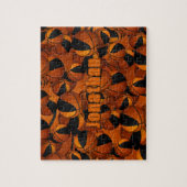 男子女子ブラックオレンジ色のバスケットチームカラー ジグソーパズル (縦)