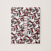 男子女子マルーン灰色バレーボールチームカラー ジグソーパズル (縦)