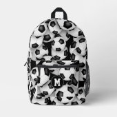 男子女子モノグラムのサッカーボール プリントバックパック (正面)