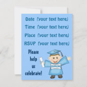 男子幼稚園/幼稚園卒業パーティー 招待状 (裏面)