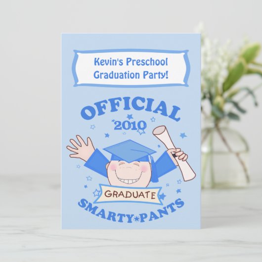 男子幼稚園/幼稚園卒業パーティー 招待状 (スタンド正面)