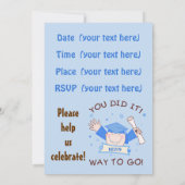 男子幼稚園/幼稚園卒業パーティー 招待状 (裏面)