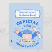 男子幼稚園/幼稚園卒業パーティー 招待状 (正面/裏面)