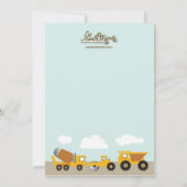 男子建設トラックの招待状 招待状 (裏面)