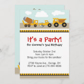 男子建設トラックの招待状 招待状 (正面/裏面)