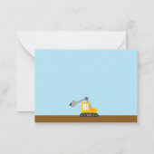 男子建設トラック学校教室バレンタインズ ノートカード (裏面)