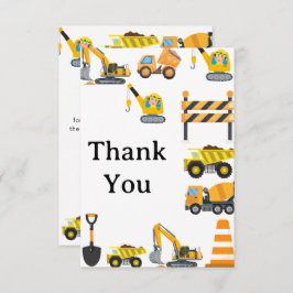 男子建設バースデーパーティーのテーマ サンキューカード