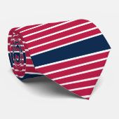 男子愛国心のある紅白青のタイストライプの ネクタイ (ロール)
