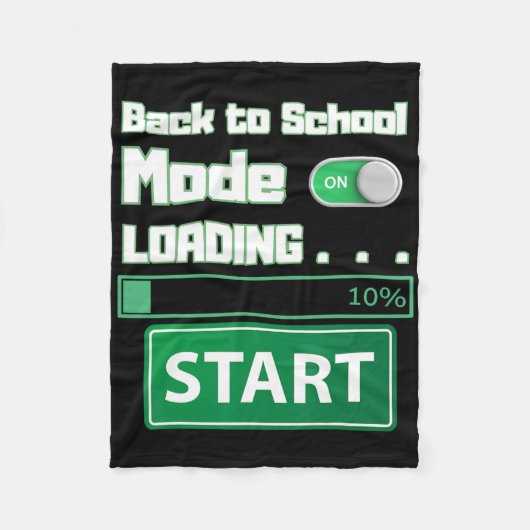 男子戻る学校モード読み込み中 - ゲーマー風ユーモア フリースブランケット (正面)