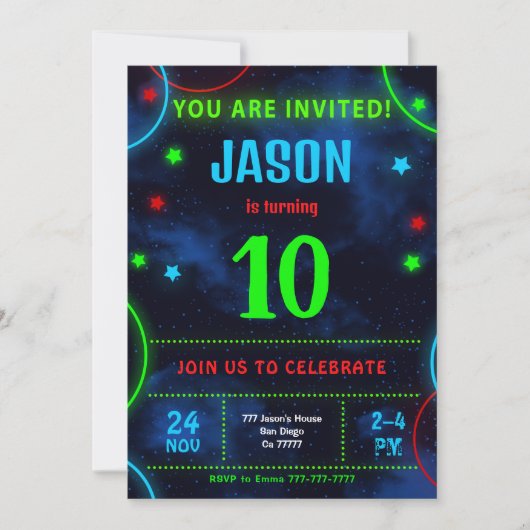 男子招待状 招待状 (正面)