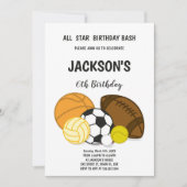 男子数々のの編集可能スポーツパーティー招待状 招待状 (正面)