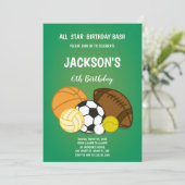 男子数々のの編集可能スポーツパーティー招待状 招待状 (スタンド正面)