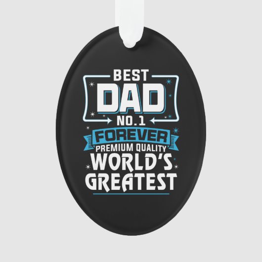 男子最高の父パパ世界一 オーナメント (正面)