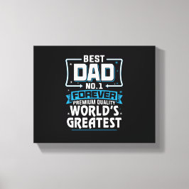 男子最高の父パパ世界一 キャンバスプリント