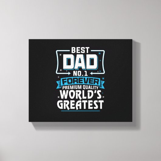 男子最高の父パパ世界一 キャンバスプリント (正面)