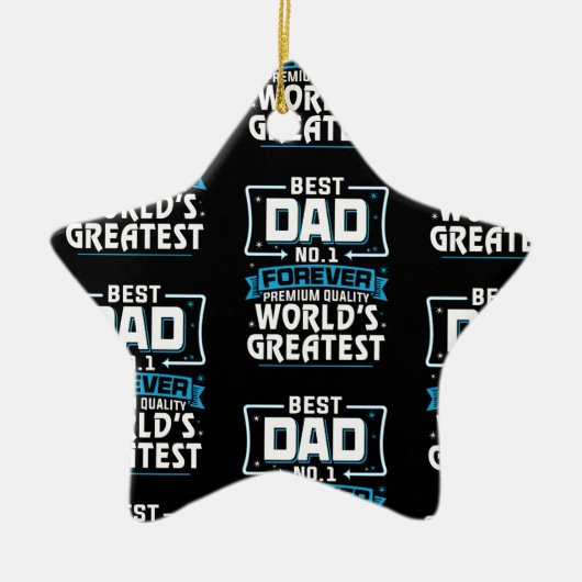 男子最高の父パパ世界一 セラミックオーナメント (正面)