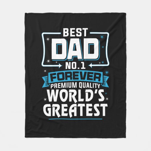 男子最高の父パパ世界一 フリースブランケット (正面)