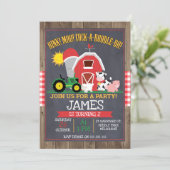 男子牧場チョークボード誕生日招待状 招待状 (スタンド正面)