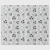 男子白黒ストライプサッカーサッカーファン ラッピングペーパー (フラット)