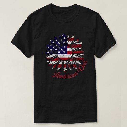 男子米国国旗ひまわりUSA4th July Men Tシャツ (デザイン正面)
