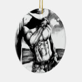 『男子美術のカウボーイ・ボディービルダー・クリスマス』 セラミックオーナメント (右)