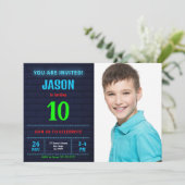 男子誕生日写真招待状 招待状 (スタンド正面)