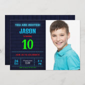 男子誕生日写真招待状 招待状 (正面/裏面)